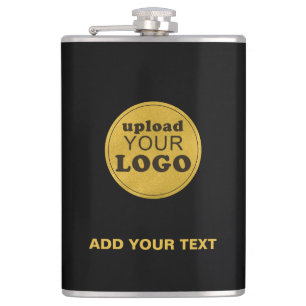 Zwart Professioneel Custom Business Logo Bedrijf Heupfles