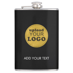 Zwart Professioneel Custom Business Logo Bedrijf Heupfles