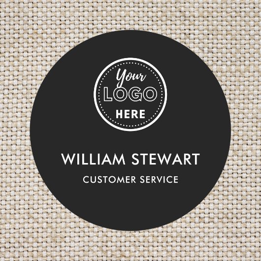 Zwart Professioneel Logo Ronde Medewerker Personee Naamplaatje