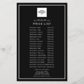 Zwart professioneel logo schoonheidsprijs service flyer (Achterkant)