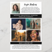 Zwart Professionele Fotograaf Logo Grote Foto Flyer (Achterkant)