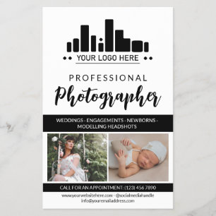 Zwart Professionele Fotograaf Uw Logo Flyer