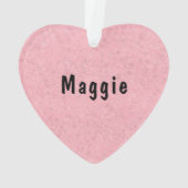 Zwart Pug Dog Illustratie met aangepaste tekst roz Ornament (achterkant)