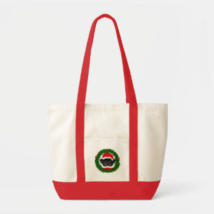 Zwart Pug Santa Tote Bag