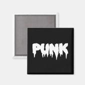 Zwart "Punk" Drip Font Magnet Magneet (Voorkant / Achterkant)