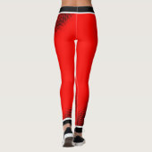 Zwart puntpatroon met naam op ROOD Leggings (Achterkant)