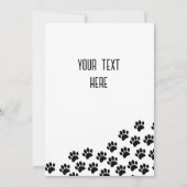 Zwart Puppy Paw Prints met aangepaste tekst Kaart (Voorkant)