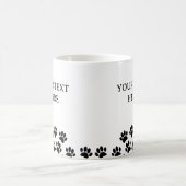Zwart Puppy Paw Prints met aangepaste tekst Koffiemok (Center)