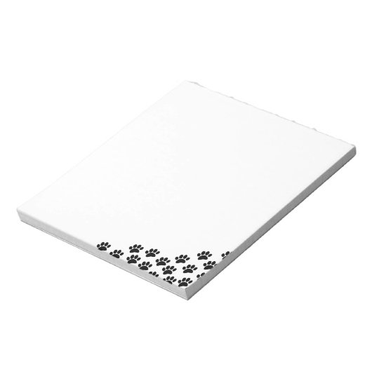 Zwart Puppy Paw Prints met aangepaste tekst Notitieblok (Gedraaid)