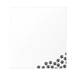 Zwart Puppy Paw Prints met aangepaste tekst Notitieblok