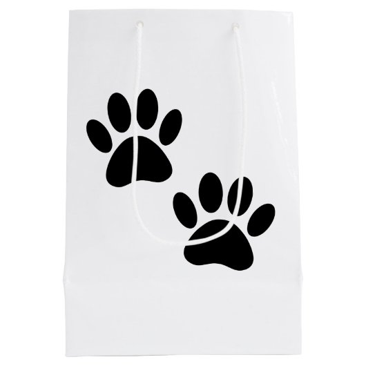 Zwart puppyleenprinters medium cadeauzakje (Achterkant)