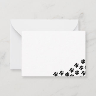 Zwart puppyleenprinters notitiekaartje