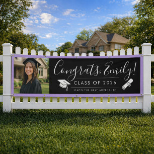 ZWART & PURPER 2026 Afstudeerbanner met foto Spandoek