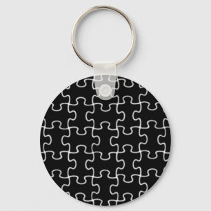 zwart puzzelpatroon sleutelhanger