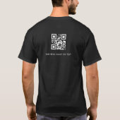 Zwart QR Code Custom Website Eenvoudig Modern T-shirt (Achterkant)