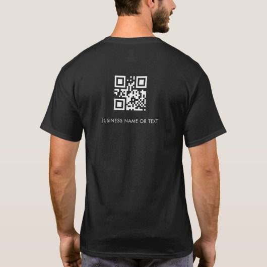 Zwart QR Code Custom Website Eenvoudig Modern T-shirt (Achterkant)