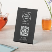 Zwart QR-code menu display tafelvoetstuk bord Reclamebord Met Voetstuk (Insitu)