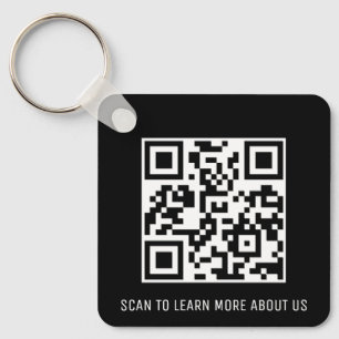 Zwart QR Code Sleutelhanger Custom Logo Square Alu