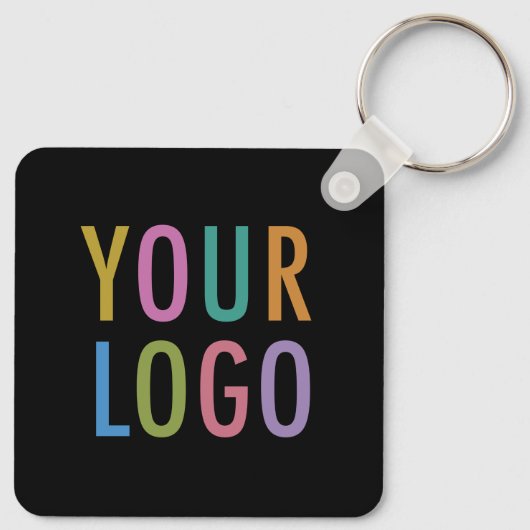 Zwart QR Code Sleutelhanger Custom Logo Square Alu (Achterkant)