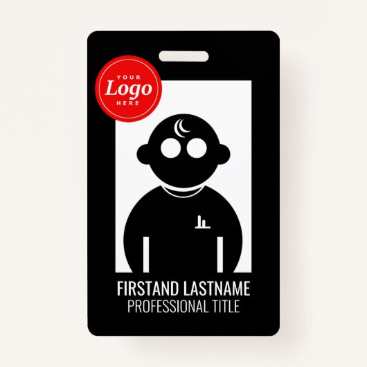 Zwart QR gecodeerde V2-dienstpas Badge (Voorkant)