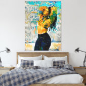 Zwart Queen Dreadlock Canvas Wandkunst (Insitu (Slaapkamer))