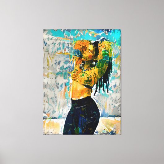 Zwart Queen Dreadlock Canvas Wandkunst (Voorkant)