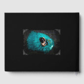 Zwart Quinceanera Roze Gown Lights Foto Gastenboek (Achterkant)