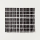 Zwart raamvenster geruite rasterstrepen Patroonont Wandkleed (Voorkant (horizontaal))