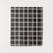 Zwart raamvenster geruite rasterstrepen Patroonont Wandkleed (Voorkant)