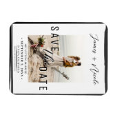 Zwart Rand Overlay Foto Opslaan de datum Bruiloft Magneet (Horizontaal)