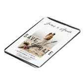 Zwart Rand Overlay Foto Opslaan de datum Bruiloft Magneet (Linkerzijde)