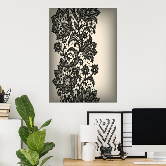 zwart ras Roze beige Poster (Thuiskantoor)