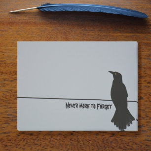 Zwart Raven Silhouet Gotisch Grijs Post-it® Notes