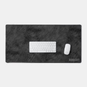 Zwart realistisch bonttextuur monogram bureaumat (Keyboard & Muis)