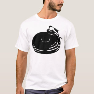 zwart record keerbaar t-shirt