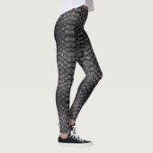 Zwart reptielhuidontwerp op een Leggings (Rechts)