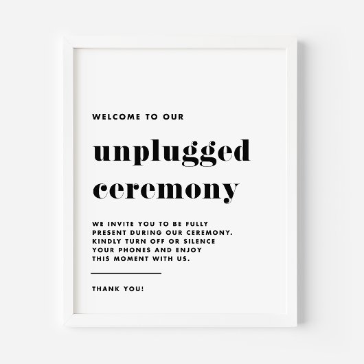 Zwart Retro Typografie Unplugged Ceremony Poster