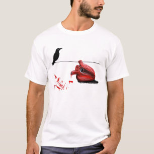 Zwart rijdend en bloederig hart t-shirt