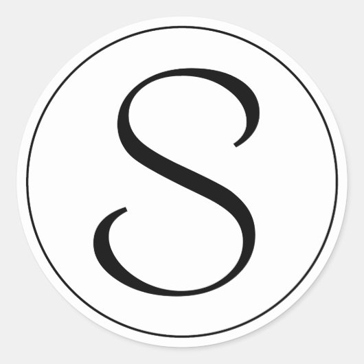 Zwart Ring Bernhard Tango Monogram Ronde Sticker (Voorkant)