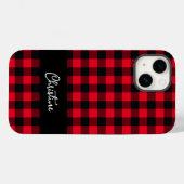 Zwart-rode buffels gepersonaliseerd Case-Mate iPhone case (Achterkant (horizontaal))