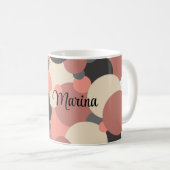 Zwart-rode moleculen koffiemok (Voorkant rechts)