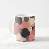 Zwart-rode moleculen koffiemok (Voorkant links)