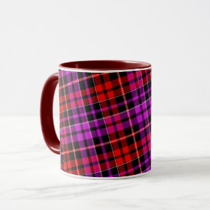 Zwart Rode Paarse Geruite Tartan Design Mok