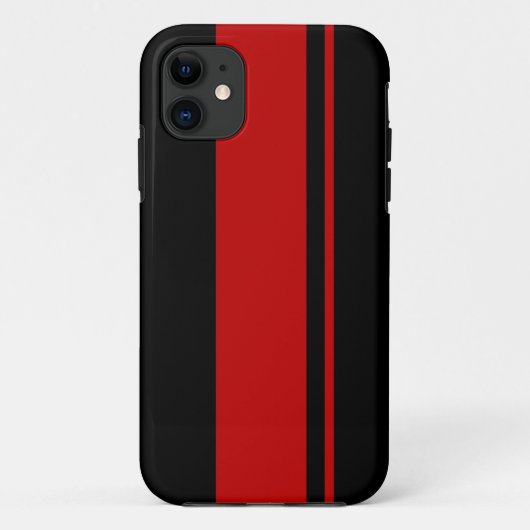 Zwart-rode racestrips - raceauto geïnspireerd Case-Mate iPhone case (Achterkant)