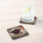 Zwart-rode verloopdop bier onderzetter (Rechterzijde)