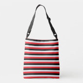Zwart Rode Witte Strepen Crossbody Tas (Achterkant)