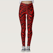 Zwart-rode zebraafdrukken leggings (Voorkant)