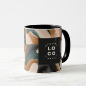 Zwart roestgroen abstract beschilderd minimal mode mok (Voorkant rechts)