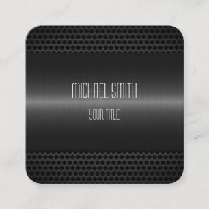 Zwart roestvrij staal Metalen blik Vierkante Visitekaartje