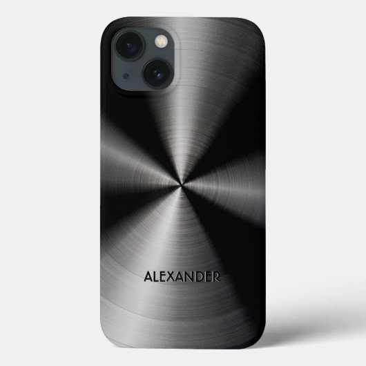 Zwart roestvrij stalen metaal patroon - aangepaste Case-Mate iPhone case (Achterkant)